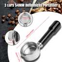 54mm Bottomless Portafilter for Breville Barista Express 18g Filter Basket Fit Breville 54mm Espresso Machines (BES870XL 880BSS 878BSS 840XL 500BSS 450BSS Duo Temp Pro) Black Portafilter