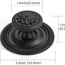 Khtumeware 10 Pack 2.5 Inch Matte Black Cabinet Knobs with Backplate,Vintage Backplate for Cabinet Knobs and Drawer knobs, Bi-Fold Door Knobs