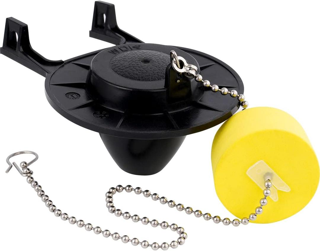 iFealClear 2 Inch Toilet Flapper Replacement Compatible with American Standard 7381129-200.0070A with Chain and Float Rubber Flapper for 2-Inch Flush Valves, Black