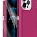 Annymall for iPhone 12 Case/iPhone 12 Pro Case, Heavy Duty Shockproof Drop Protection Military Grade Multi-Layer Rugged Bumpers Protective Phone Cover with 2 Screen Protector (Burgundy)