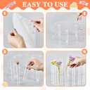 Sintuff 14 Inch Clear Acrylic Floral Crown Cake Stand with 15 Flower Tube Vase and 3 Meter LED String, Suitable for 12 Inch Cake Display Wedding Cake Stand for Wedding Birthday Party Dessert Cupcake
