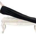 SINOSSO Soft Velvet Shoe Bench Cover, (36.5"- 48") L x (13.8"- 18") W Stretch Washable Dining Bench Upholstered Protector Rectangle Chair Slipcover, (L, Black)