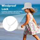 Windproof Lightweight Baby Sun Hat UPF 50+ Bucket Hat with Wide Brim, Beach Hat Boys Girls with Adjustable Strap (2-7 Years, Beige)