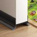 Door Sweep 38" Cuttable, Innovative Double-Layer Design with Brush Under Door Draft Stopper for Bottom of Door, Tool-Free Install Bottom Door Seal, Reusable Door Draft/Noise Blocker, Black