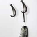 2 Pack Bathroom Towel Hooks, Screw in Metal Robe & Coat Hooks for Wall(Gray)