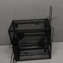2 Packs Humane Rat Trap Outdoor Mouse Traps Indoor Use, Rodent Chipmunk Traps for Small Live Animal Catch and Release - Black