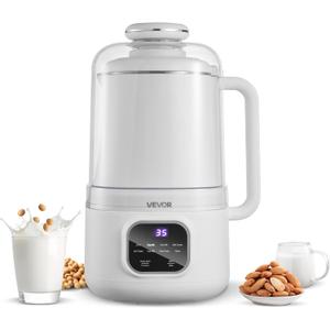 VEVOR 8-in-1 Nut Milk Maker, 34 oz Soy Milk Maker with Soundproof Cover for Homemade Oat, Nut, Soy, Juice, Milkshake, Rice Cereal, Plant-Based Beverages with Self-Cleaning, Boil Water, 12-Hour Delay