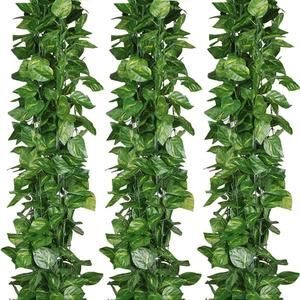 168 feet Artificial Vines Greenery Garland Fake Hanging Leaves Faux Foliage Plants for Wedding Party Garden Home Kitchen Office Wall Decorations (Scindapsus/24 Strands)