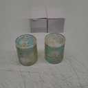 Bathroom Canister Set of 2, Beach Coastal Starfish Navy Blue and Turquoise Plastic Jars Holder Dispense Qtip Holder Storage Jars with Lids,Home Decor