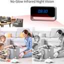 Mini WiFi Camera with Clock - Full HD 1080P - Wireless Nanny Cam for Home Office Security - Strong Night Vision - Cloud Storage