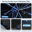 2026 Upgraded Windshield Sun Shade Umbrella [7-Layer Vinyl Coating Heat Shield] Foldable Front Window Sunshade Umbrella Flexible Handle Protect Interior from UV Keep Car Cooler (57" x 31")