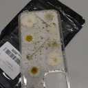 for iPhone 12 Pro Max Clear Case with Pressed Real Flowers Design,Glitter Cute White Floral Pattern Slim Soft TPU Protective Women Girl's Phone Cover for iPhone 12 Pro Max