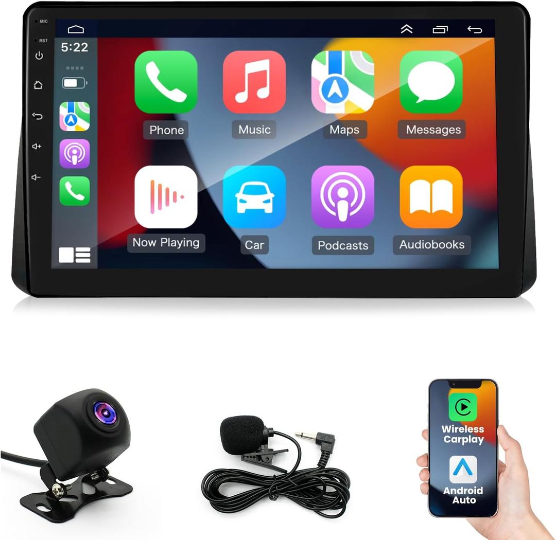 Android 14 Car Stereo Radio for Dodge Grand Caravan 2011-2020 and Chrysler Grand Voyager 2011-2015, 4+64G 9"HD Touch Screen Radio with Wireless CarPlay/Android Auto/GPS/Bluetooth/Backup Camera/FM/Mic