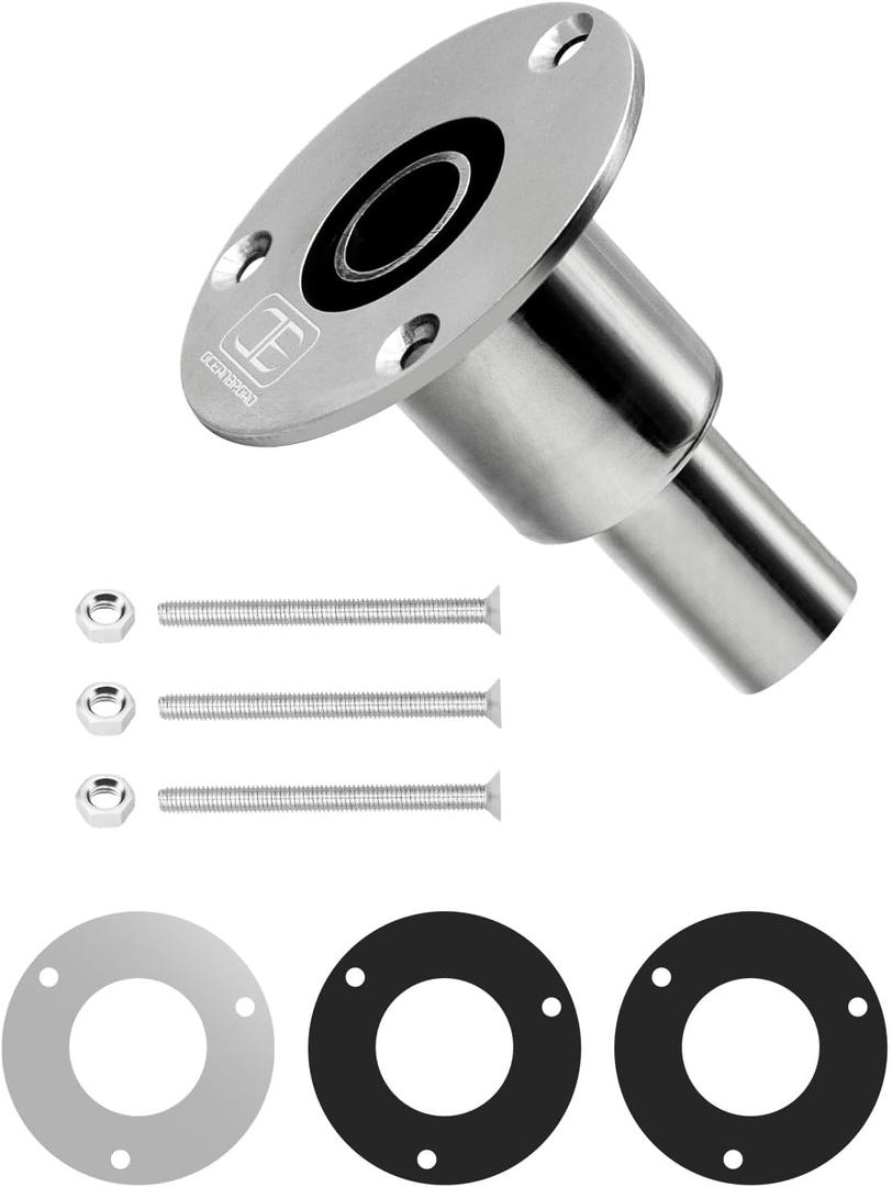 OCEANBROAD Stainless Steel 316 Thru Hull Exhaust, Fitting 22mm/24mm Hose Pipe Marine Exhaust Port for Webasto, Planar, Eberspacher, Chinese Diesel Parking heaters, with Bolts and Nuts