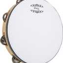 Glory Hand Held Tambourine Drum 10 inch Bell Birch Metal Jingles Percussion Gift Musical Drum Instrument for KTV Party Games (10 inch)