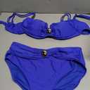 Eomenie Bikini Sets for Women Color Block Two Piece Bathing Suit V Neck Tie Back Swimsuit,XL