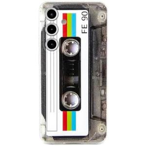 FAteamll Case for Galaxy S24 FE Shockproof Scratchproof with TPU Soft Bumper Retro Cassette Tape Case Compatible with Samsung Galaxy S24 FE