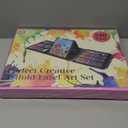 VigorFun Art Supplies, 240-Piece Art Set Crafts Drawing Kits with Double Sided Trifold Easel, Sketch Pads, Crayons, Colored Pencils, Gifts for Kids Girls Boys Teen Ages 4-6-8-9-12 (Black)