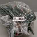 Glintoper Lighted Artificial Christmas Urn Filler, Pre-lit Xmas Pine Trees with Cones, Golden & Red Berries, Tripod Stake and 60 LED Lights, Outdoor Light Up Planter Filler Holiday Home Decor, 2 Pack