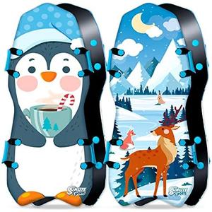 Sunlite Sports 45” Snow Sled – Foldable or Foam Style Toboggan for Kids & Adults, Reinforced Bottom, Durable Stitching & Ergonomic Handles – Lightweight & Portable Winter Sled