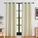NICETOWN Blackout Curtains for Bedroom, Beige, 42 W by 80 L, Set of 2, Thermal Insulated Curtains & Drapes with Grommet Top for Living Room, Privacy Window Treatment Draperies