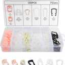 Car Fuel Line Clips,3/8" & 5/16" Durable Automotive Fuel Hose Retainer Clips Replacement,Car Accessories,7 Size Nylon Fuel Line Retaining Clips,Suitable for 3/8" or 5/16" Fuel Lines (160PCS)