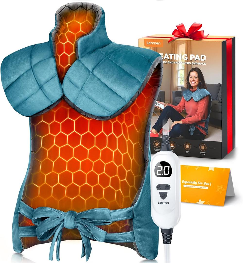 Graphene-Infused Heating Pad with 3X Deeper Pain Relief, 30% Heavier Weighted Heating Pad for Neck and Shoulders and Back, 25"x35" Large Electric Heated Pads, Gifts for Mom Women Christmas Birthday