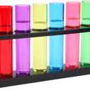 Plastic Test Tubes with Rack for Parties, Shot Glasses Holder for Science Themed Birthday Party, Pouring and Storing Liquids, 6 Colors