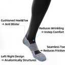 Medical Compression Socks 20-30 mmHg for Men Women (3 Pairs) - Best Support for All Day Wear, Pain Relief, Circulation (Black, XXL)