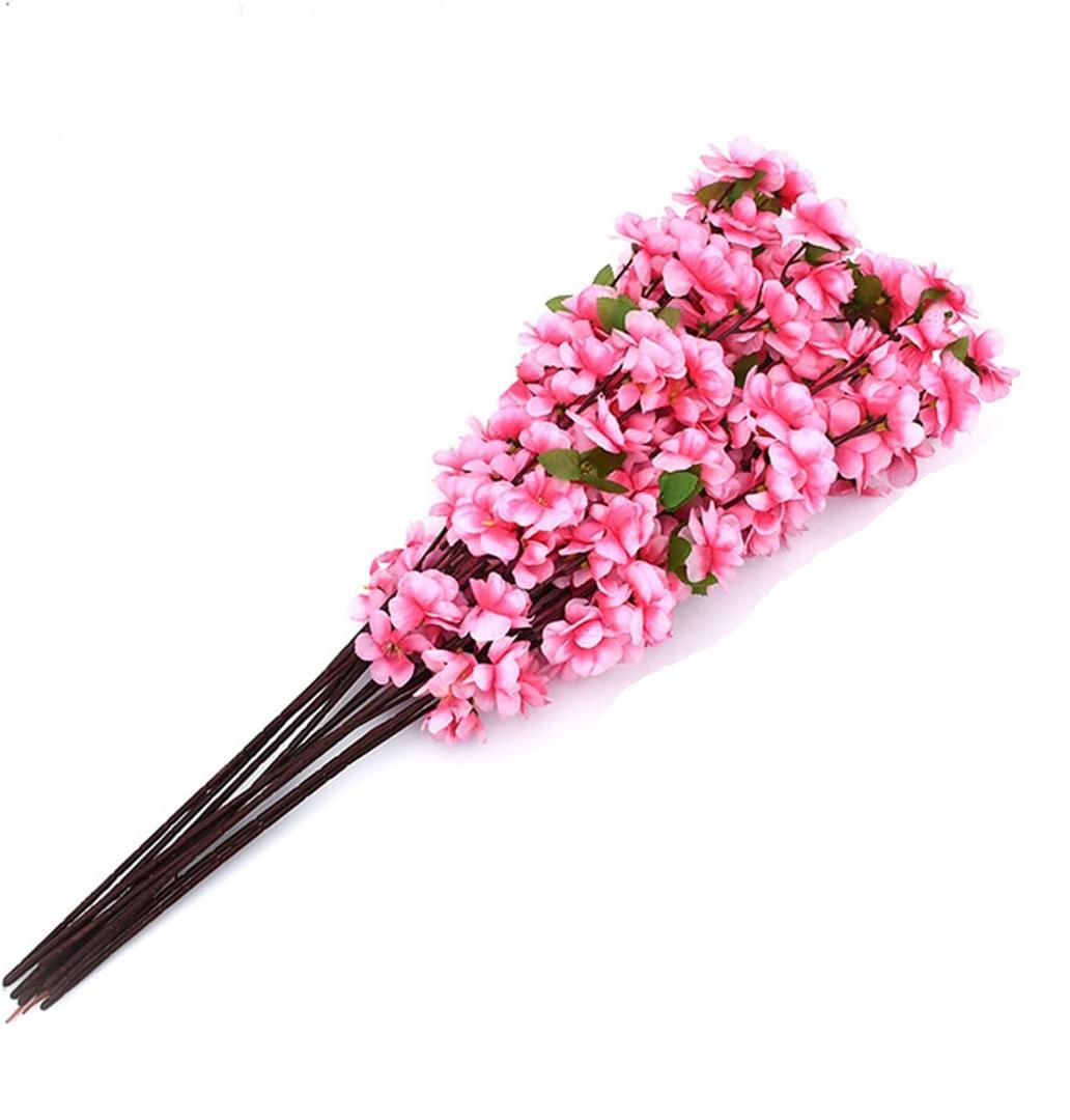 Artificial Flowers Peach Blossom Branches Cherry Blossom Stems Wedding Home Table Centerpieces Decorations