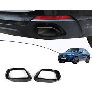 Black Stainless Steel Tail Throat Vent Decorative Car Accessories for BMW X5 F15 X6 F16 2014-2019 (NOT Applicable for M Sports Version)