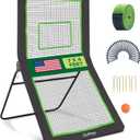 Volleyball Rebounder Net Lacrosse Rebounder Bounce Back Equipment with 5 Adjustable Rebound Angles Ground Stakes Neon Strap for Lacrosse Training and Volley Ball Practice