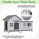 Rabbit Hutch Outdoor Indoor Plastic Waterproof Bunny Cage Enclosure Chew-Proof Rabbit House Guinea Pig Cage Pet House for Small Animals,Two Room