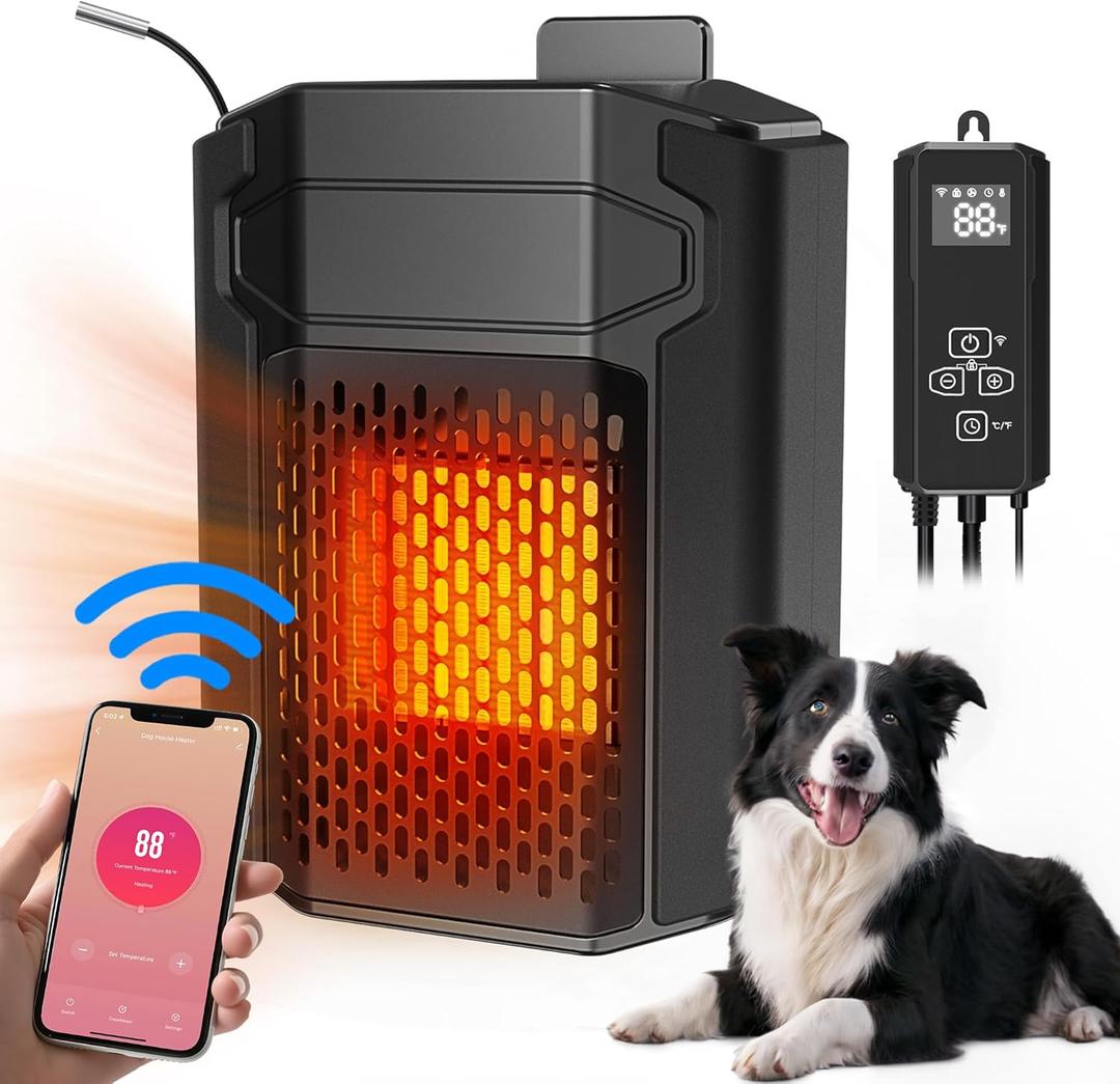 PETNF 500W Dog House Heater with Thermostat and APP WIFI Control