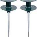 Twinkle Star 10 Inch Garden Hose Guide Spike, Rust Free Zink Sturdy Metal Stake, Heavy Duty Dark Green Spin Top, Keeps Garden Hose Out of Flower beds, for Plant Protection, 2 Pack