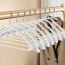 10 Pack Wide Shoulder Suit Hangers No Shoulder Bump,Non Slip Heavy Duty Coat Sweater Jacket Thick Clothes Hangers,Strong Durable Space Saving Men,Women,Closet,17.52inch(White)