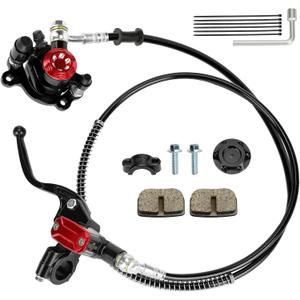 Upgraded Mini Bike Hydraulic Disc Brake Kit Compatible with Baja DB30 Doodle Bug Blitz Dirt Bug Racer Minibike Predator 79cc 97cc 212cc 2.8hp Engine with Brake Caliper Pad Part Black