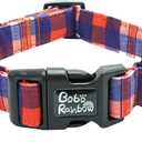 Dog Collar - Christmas Holiday Pet Collar, Red and Blue Plaid Print, Durable, Cute, Soft, Adjustable for Medium Dogs (Medium (Pack of 1))