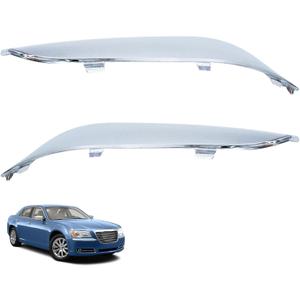 2PCS Front Bumper Molding Chrome Trim Left and Right Replacement for 2011 2012 2013 2014 300 P170123173603