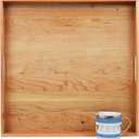 19 x 19 Inches Large Square Cherry Wood Ottoman Tray with Handles, Serve Tea, Coffee Classic Wooden Decorative Serving Tray