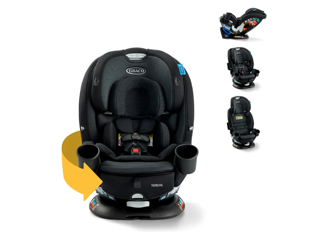 Graco Turn2Me 3-in-1 Rotating Convertible Car Seat, Cambridge 180° Rotation in Rear-Facing Mode; 3 Modes of Use: Rear & Forward-Facing and Highback Booster; Easy SnugLock Installation, Date of Manufacture: 2026 05 09