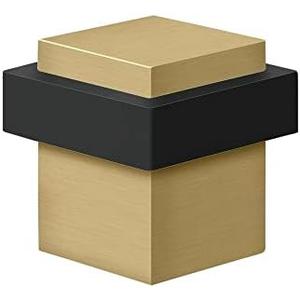 Deltana UFBS138U4 Square Universal Floor Bumper 1-3/8", Solid Brass in Brushed Brass