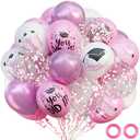 2025 Graduation Party Decorations, 68pcs Light Pink White Metallic