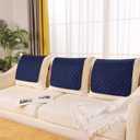 Moukeren 3 Pieces Recliner Headrest Protector Headrest Cover for Recliner Chair Sofa Covers Couch Chair Head Protector for Sofa Furniture Protectors(Dark Blue)