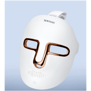 Red Light Photon Facial Mask, Wireless Rechargeable & Ergonomic Design with NIR, Portable for Home & Travel, Gold