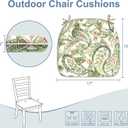 LVTXIII Outdoor Chair Cushions for Patio Furniture Set of 2, Water Repellent Patio Chair Cushions 17"x16" with Ties, U-Shaped Dining Chair Pads for Garden Kitchen Use, Faylinn Shadow Paisley