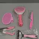 Dog Brush Dog Grooming Kit 6PCS Dog Brush for Shedding-Dog Brushes for Grooming, Dematting Comb for Dogs, Cat & Dog Nail Clipper with Nail File, Flea Comb, Dog Bath Brush-Pink