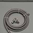 Refrigerator Ice Maker Water Line Kit - 10' Braided Stainless Steel Fridge Water Line with 1/4" Compression Fittings Pex Tubing Core and Water Splitter