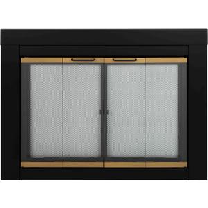 Pleasant Hearth AR-1022 Arrington Fireplace Glass Door, Black, Large