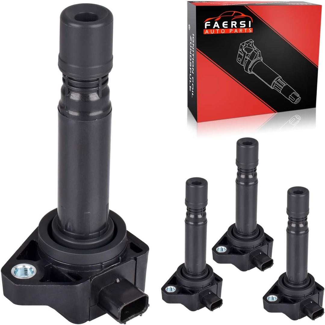 FAERSI Ignition Coils Pack 4 Set Replacement for 2006 2007 2008 2009 2010 2011 Honda Civic L4 1.8L, UF582 C1580 5C16371788393 RNAA01 IC662